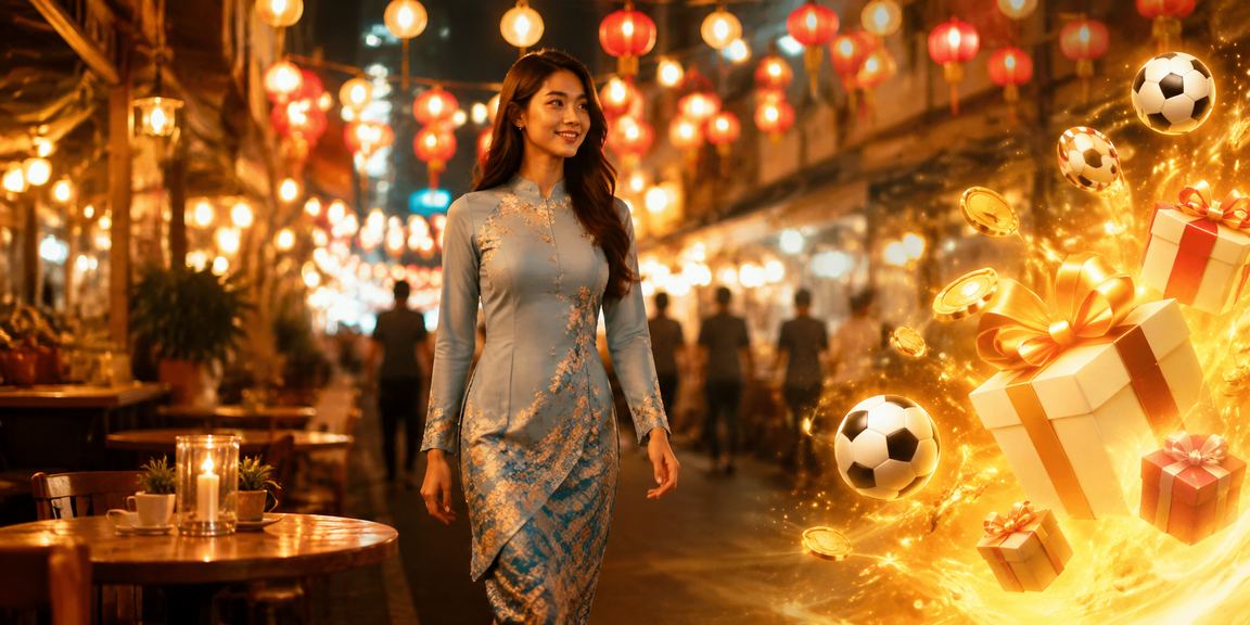 A sports bettor in Kuala Lumpur wearing baju kurung using the starbucks88 platform