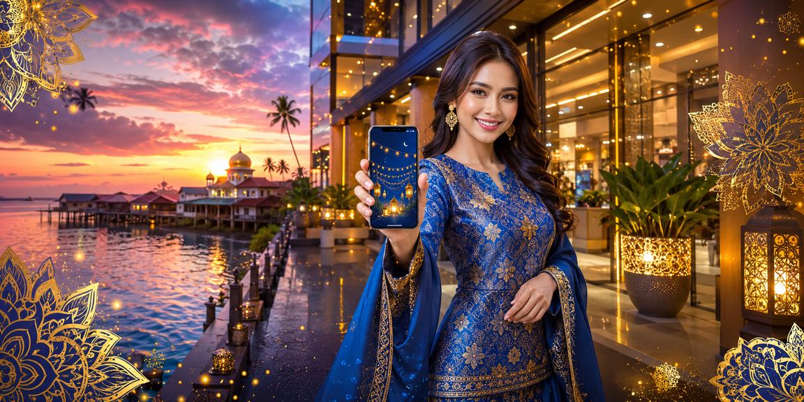 starbucks88 VIP player in baju kurung receiving exclusive bonuses in Malaysia